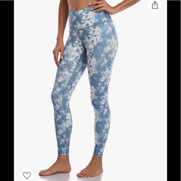 High waisted Blue Tie Dye 7/8 Leggings NWOT - Picture 3 of 13